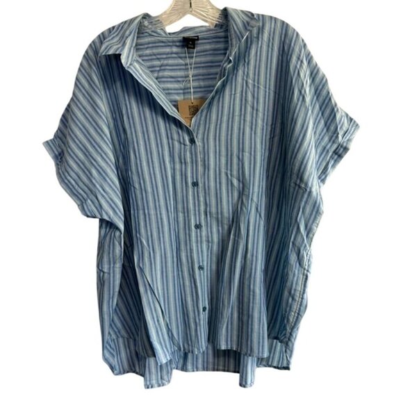 Patagonia Lightweight A/C Shirt 52960 Good Times Steam Blue Stripe Women's XL - Picture 1 of 7